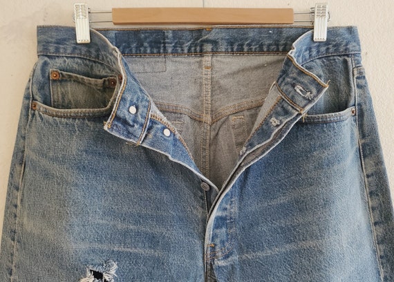 Vintage 501 Levis Jeans 38x33 Distressed Jeans Ma… - image 5