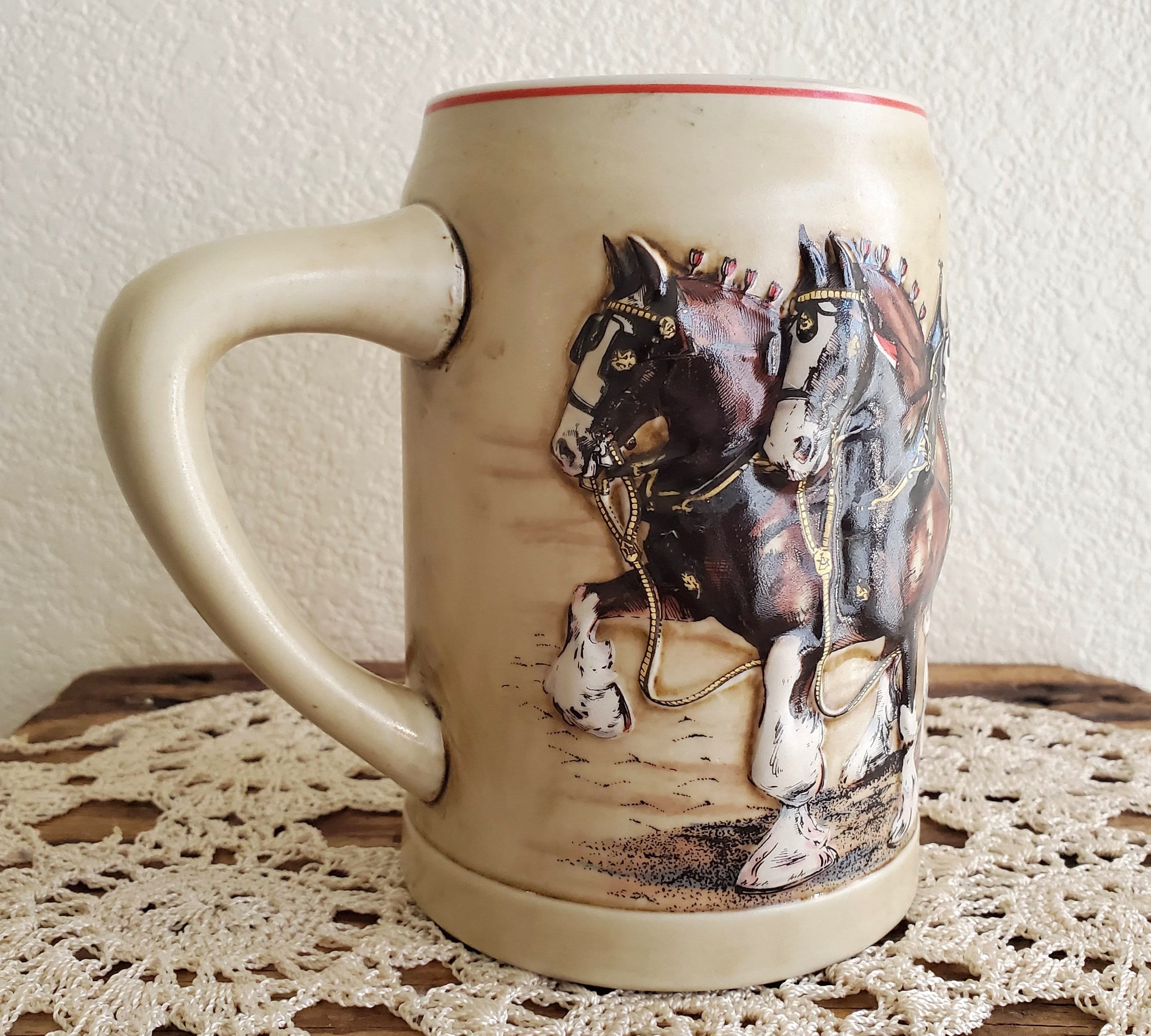 Vintage Budweiser World Famous Clydesdales Stein Mug Made in