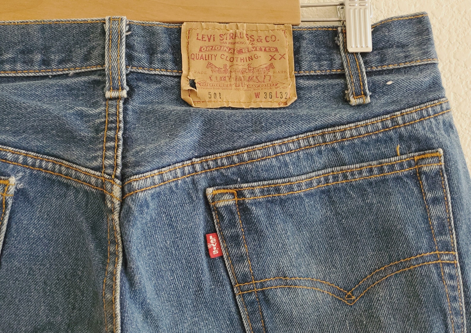 Vintage 501 Levis Jeans 36x32 Distressed Blue Jeans Made in - Etsy UK