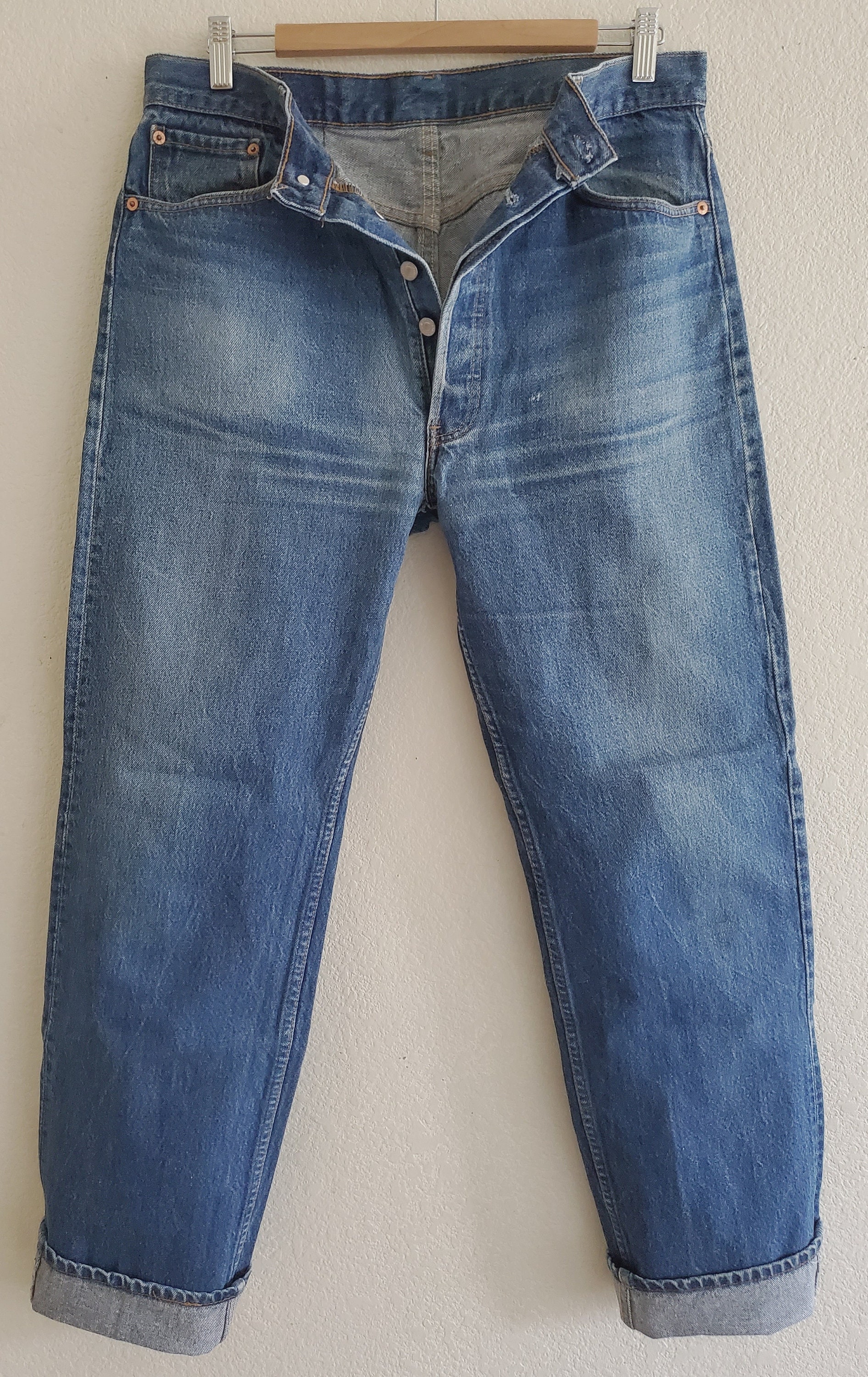 Vintage 501 Levis Jeans 36x34 Faded Blue Jeans Made in USA | Etsy Ireland