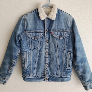 Vintage Levis Denim Sherpa Jacket Truckers Jacket Made in USA