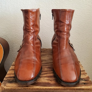 Leather Biker Boots - Size 8.5 USA