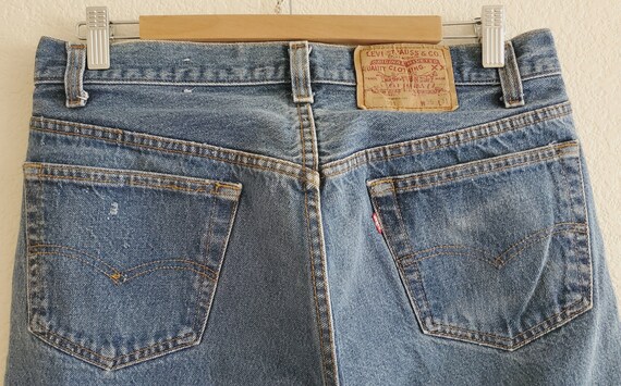 Vintage 501 Levis Jeans 35x31 Distressed Blue Jea… - image 7