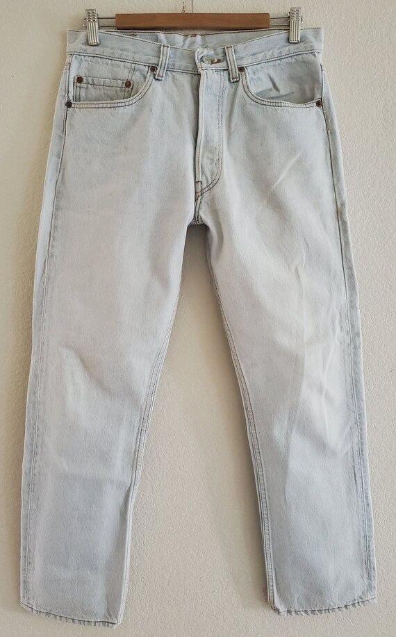 Vintage 501 Levis Jeans 33x30 Light Blue Jeans Mad