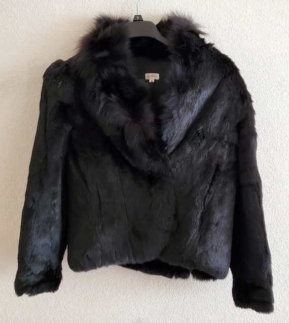 Rabbit Fur Coat Black Rabbit Fur Jacket Coat
