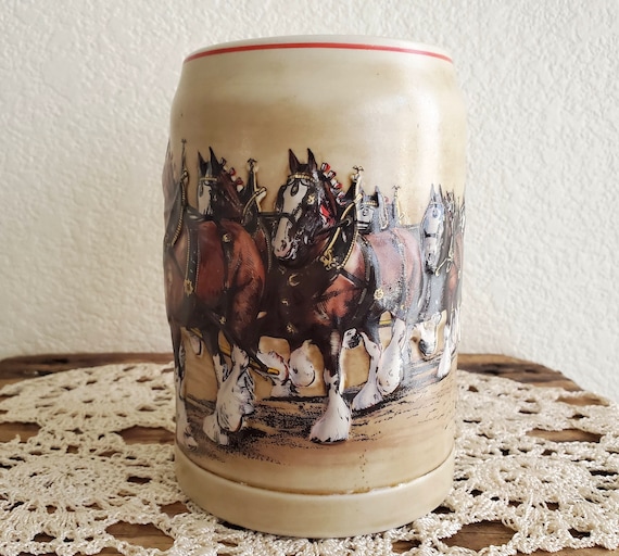 Vintage Budweiser World Famous Clydesdales Stein Mug Made in