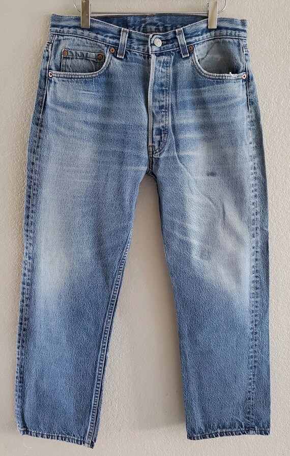 Vintage 501xx Levis Jeans 35x30 Distressed Blue Je