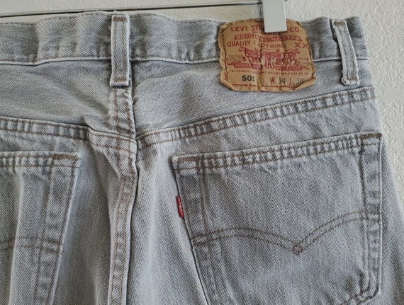 Vintage 501 Levis Jeans 34x30 Made in USA Gray Je… - image 8