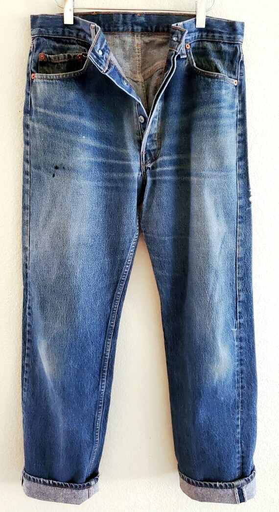 Vintage 501xx Levis Jeans 35x36 Made in USA Distre