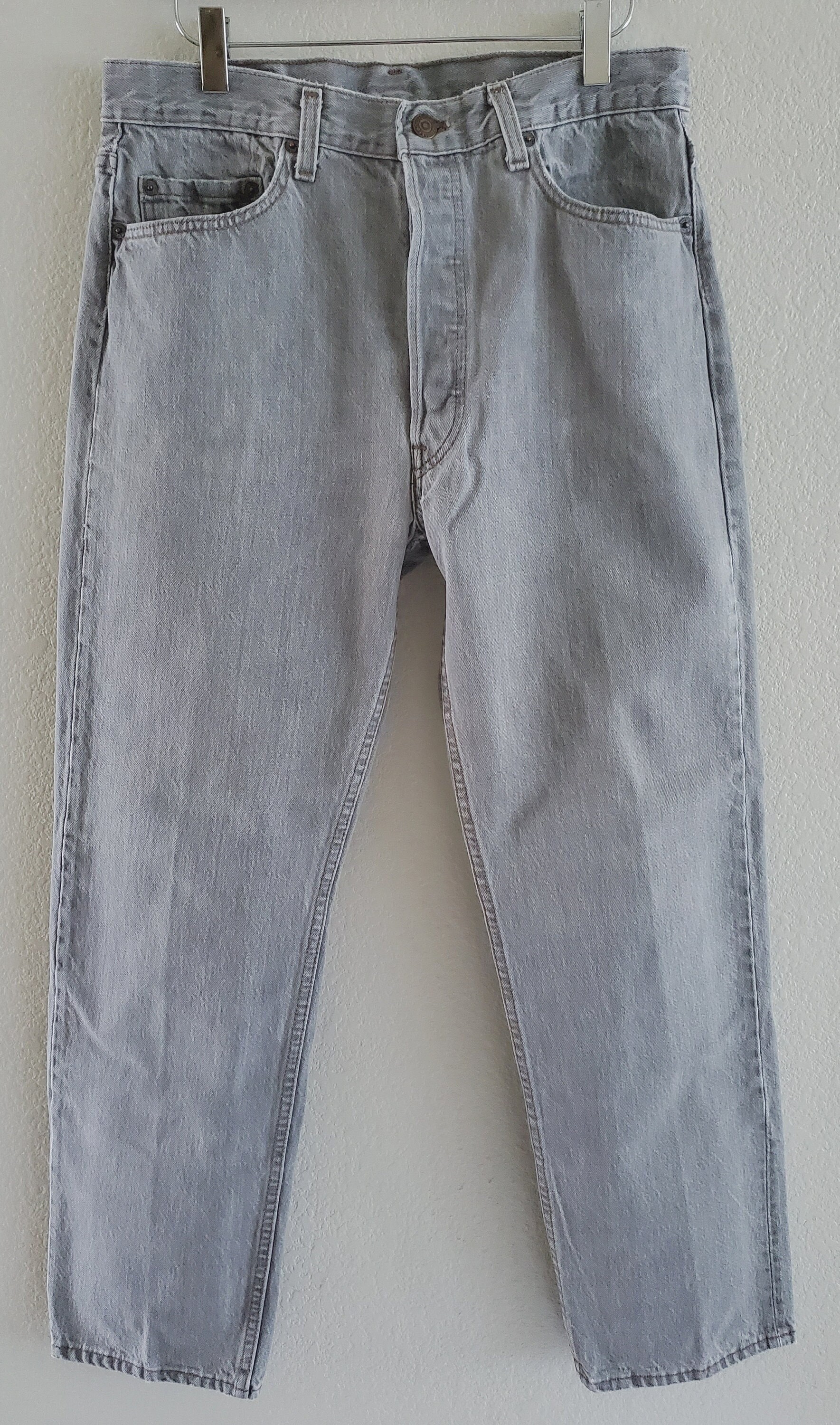 Vintage 501 Levis Jeans 34x30 Made in USA Gray Jeans