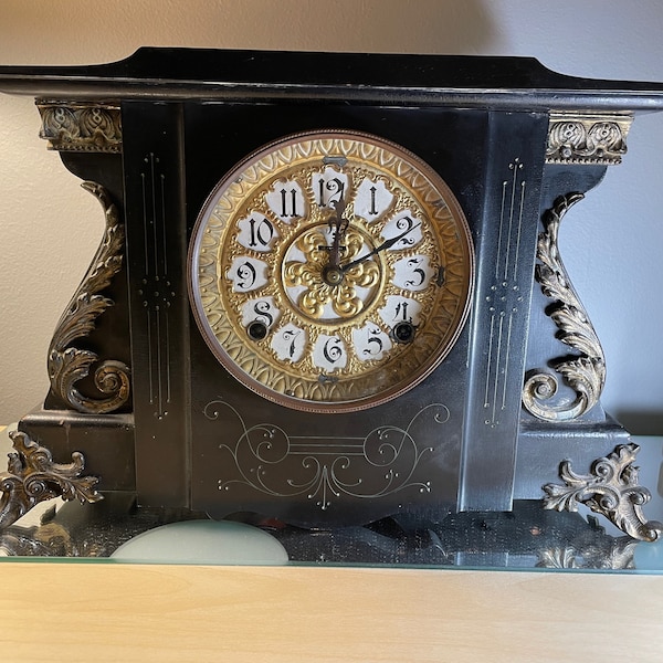 rare Seth Thomas Adamantine Mantle clock 1880