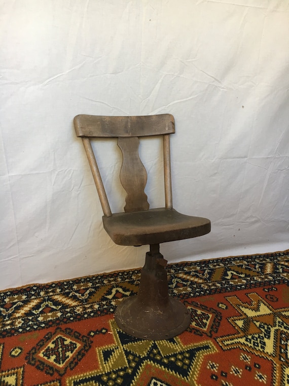 Antique Child S School Desk Chair Wood Rare Small Child Etsy