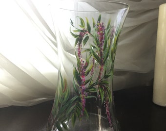 Lilac spring (hand painted flower vase)
