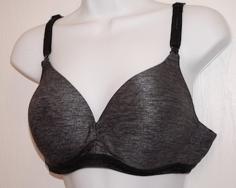 Warners Play It Cool Wirefree Contour Bra With Lift RN3281A Size 38B Gray Black