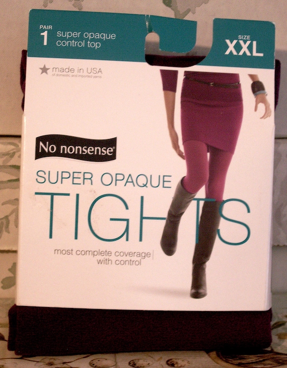 Women's Control Top Pantyhose No Nonsense Pantyhose Super Opaque Size XXL Dk Purple, Complete Coverage, Made in USA