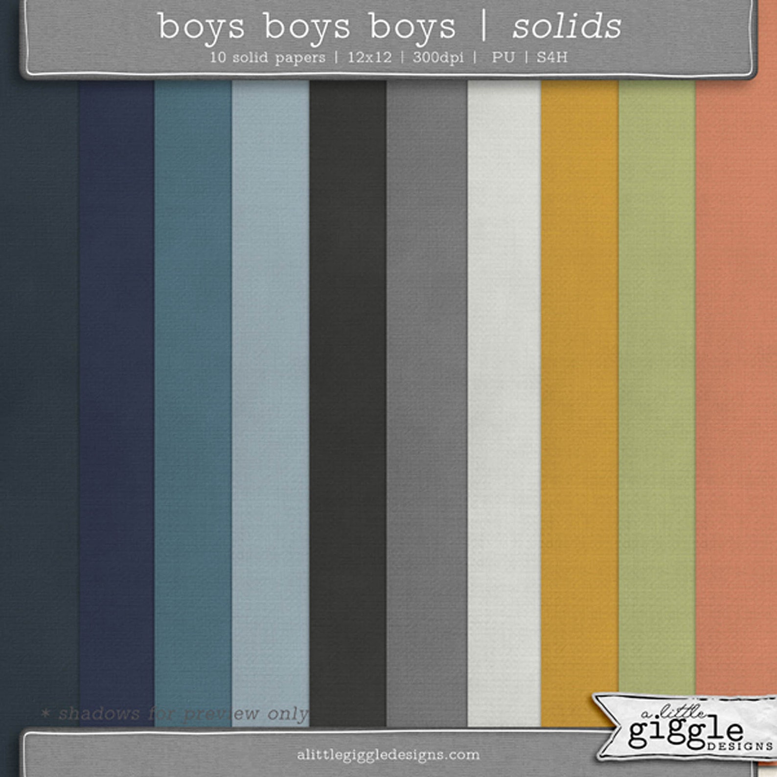 Papers | Digital Scrapbook | {boys Boys Boys} | 21 Papers | 12x12 ...