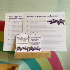 3x kleine Bio-Lavendelsäckchen in Organzabeuteln, handgefertigt Geschenk in den Farben Weiß und lila / Lavendel Bild 2