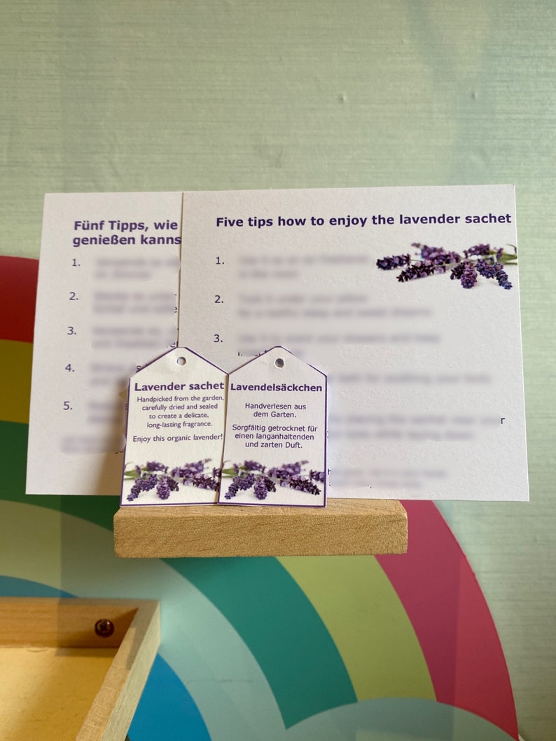 3x kleine Bio-Lavendelsäckchen in Organzabeuteln, handgefertigt Geschenk in den Farben Weiß und lila / Lavendel Bild 2