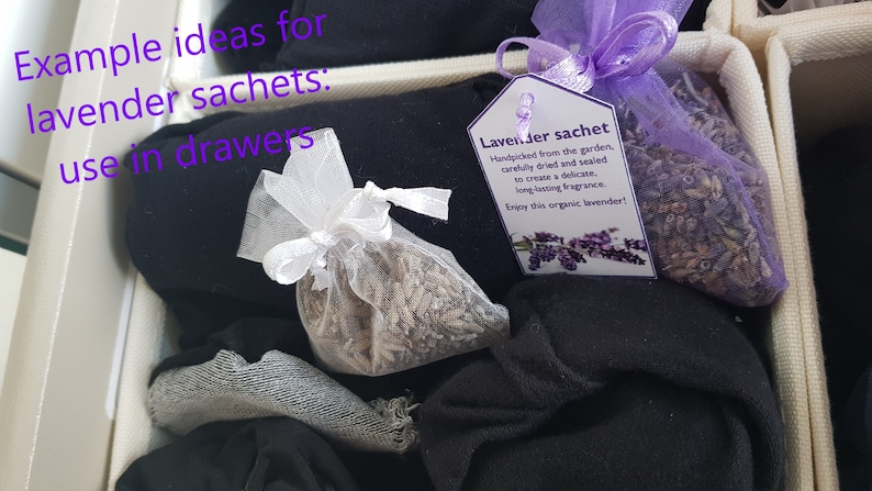 3x kleine Bio-Lavendelsäckchen in Organzabeuteln, handgefertigt Geschenk in den Farben Weiß und lila / Lavendel Bild 9