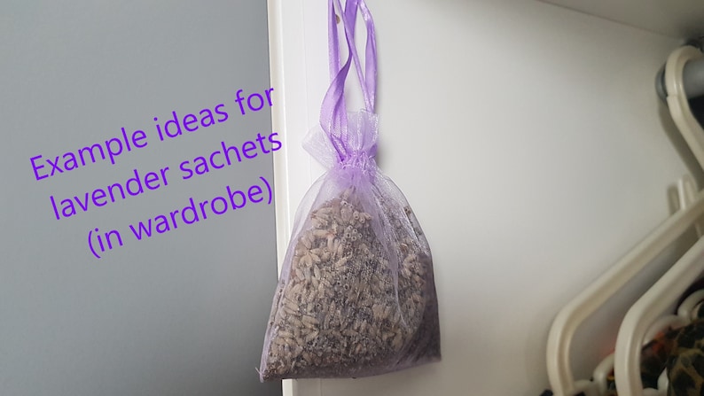 3x kleine Bio-Lavendelsäckchen in Organzabeuteln, handgefertigt Geschenk in den Farben Weiß und lila / Lavendel Bild 8