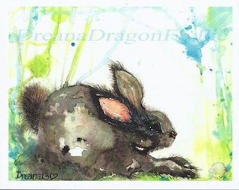 Rabbit Art, Watercolor Bunny Print, Rabbit Painting, Bunny Painting, Animal Painting,Rabbit Wall Decor, Children Nursery Art, Rabbit Art