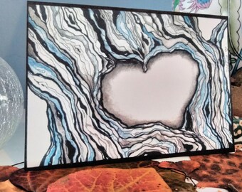 Heart card Do it Yourself, Blank Note Card, Romantic cards
