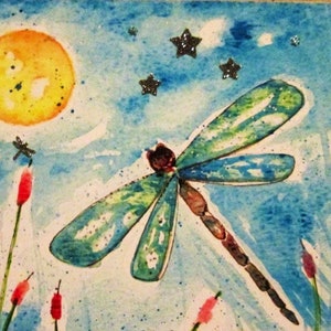 Dragonfly Note Card Dragonfly Greeting Card Stationery Note Card Blank Note Card Nature Card Insect Card Dragonfly Painting Dragonfly Art