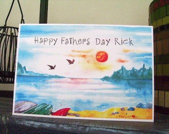 Happy Fathers Day personalized card, Fathers Day Cards, Dad Cards, Greeting Cards Handmade