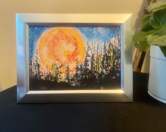 Lovely Super moon Print, Celestial painting, Moon Art Wall Hanging, Moon decor