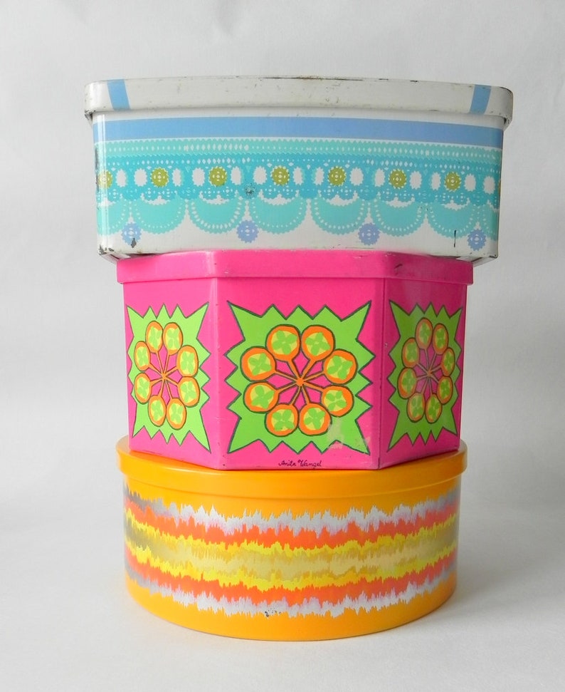 Vintage Ira Denmark Ethel Horn cookie tincanister Danish Mid Century Modernist Nordic design.