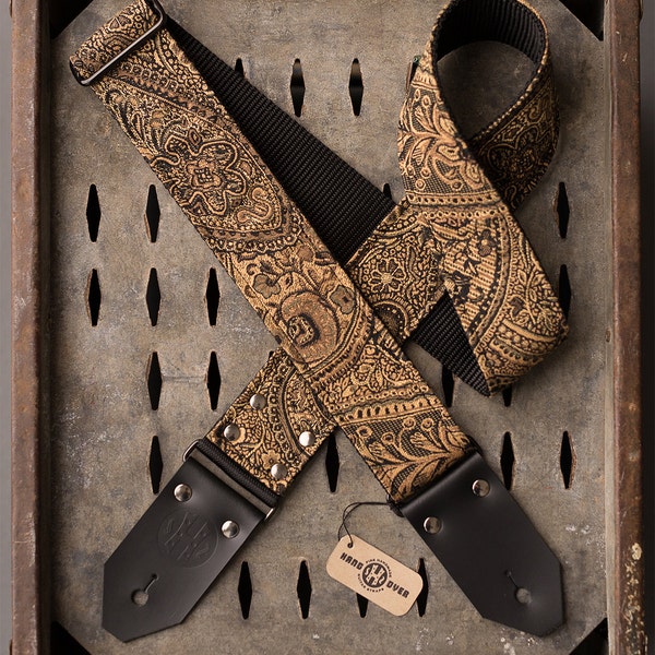 Correa de guitarra Canyon Deuce Series 2" negro y bronceado paisley