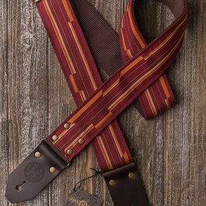 Mod Deuce Series 2" Burgundy and Orange guitar strap