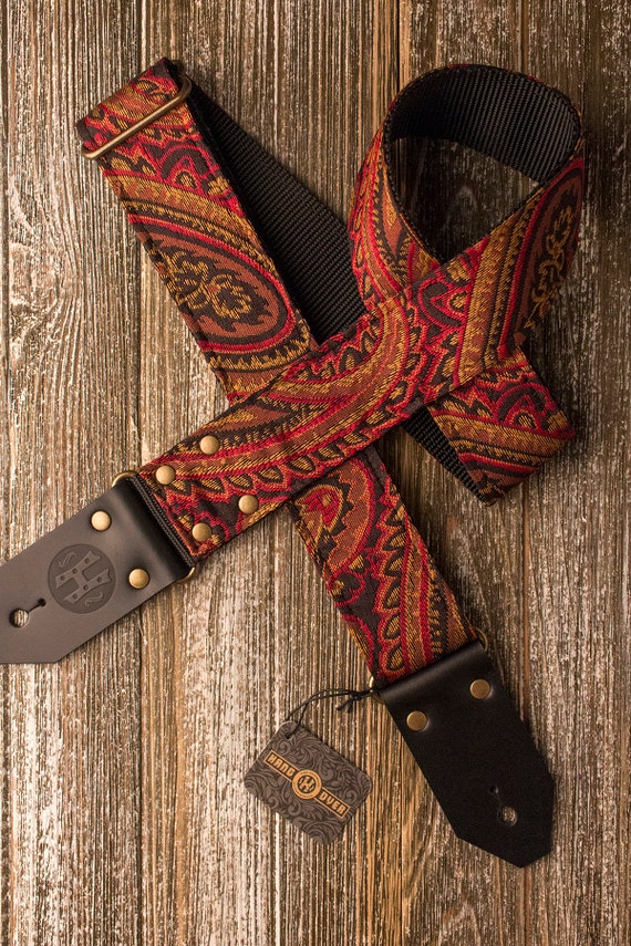black paisley guitar strap