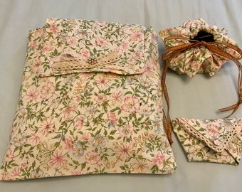 Fabric Bag Set - Travel / Storage Bags - Pretty Cotton Bag set for Bedroom