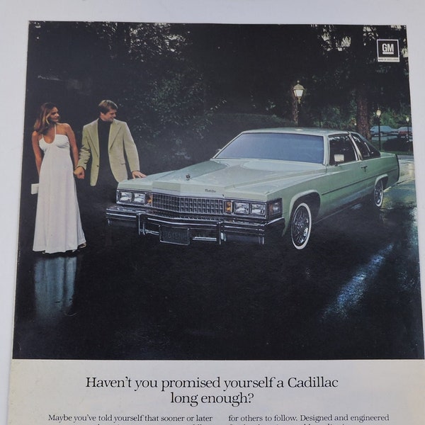2x Authentique 1978 Cadillac Coupe de Ville Car Automotive Publicités imprimées