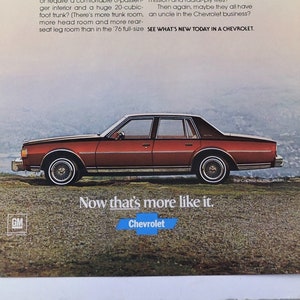 Authentic 1978 Chevrolet Caprice Classic Sedan Car Automotive Print Advertisement