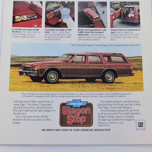 Authentic 1978 Chevrolet Caprice Station Wagon Stop Car Automotive Print Advertisement
