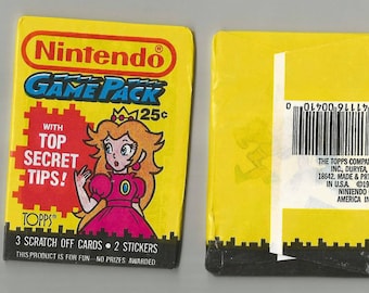 1x Princess Peach 1989 Topps Nintendo Game Packs Trading Cards Sealed Pack