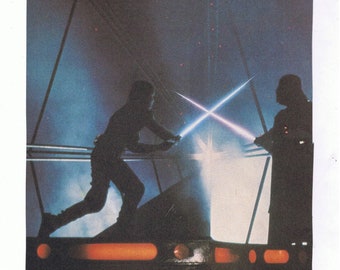 Vader & Luke Duel The Empire Strikes Back Vintage Science Fiction Movie Print