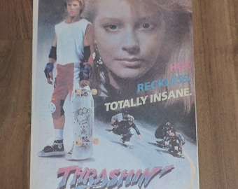 1986 THRASHIN&#39; Skateboard Vintage Movie Poster Adversitement