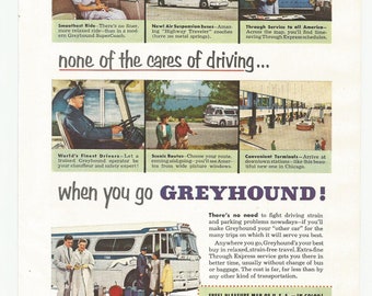 Anúncio do ônibus Greyhound de 1953
