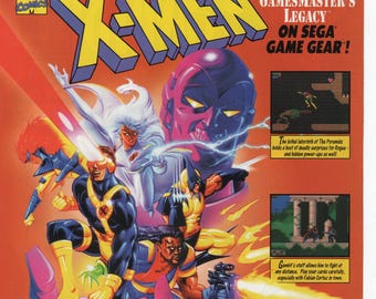 X-men - Sega Genesis Video Game - Vintage Promo Poster Re- Print