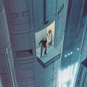 Luke & Leia Escape Death Star 1977 Original Vintage Star Wars Painting Print by Ralph McQuarrie
