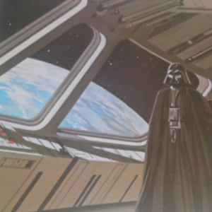Darth Vader on Bridge 1980 Original Vintage Star Wars Painting Print by Ralph McQuarrie