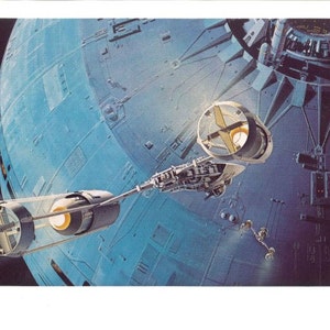 Y-Wing Death Star Battle 1977 Original Vintage Star Wars Painting Print by Ralph McQuarrie
