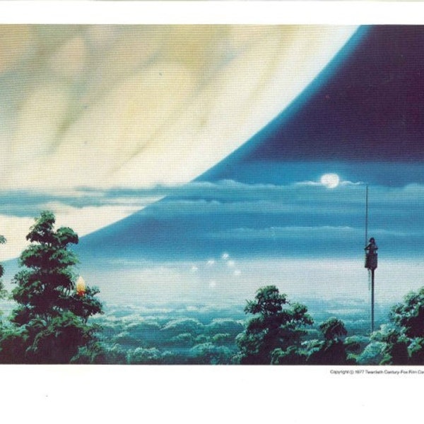 Rebel Lookout on Yavin 1977 Original Vintage Star Wars Painting Print by Ralph McQuarrie