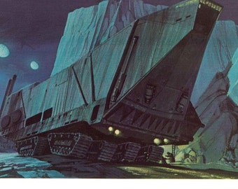 Jawas Sandcrawler 1977 Original Vintage Star Wars Painting Print by Ralph McQuarrie