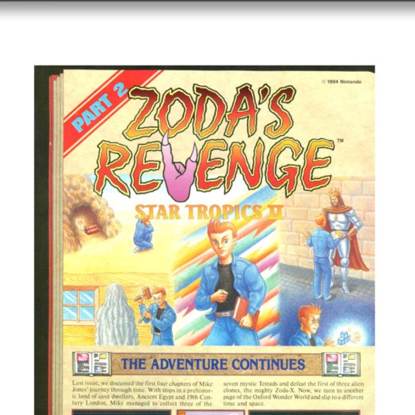 1994 Star Tropics II ZODA's Revenge  4 Page Nintendo NES Vintage Video Game Ad