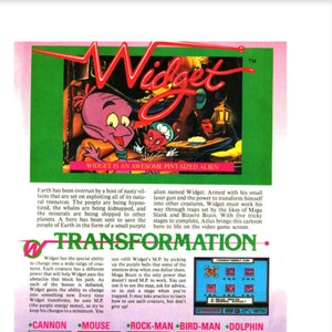 WIDGET 2 Strona 1994 NES Nintendo Vintage Video Game funkcji reklam