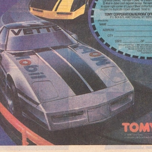 1987 TOMY Aurora AFX Turbo Racing Track & Cars Order Form Vintage Toy Ad